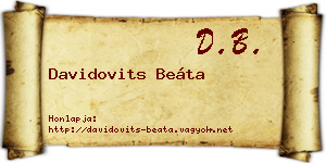 Davidovits Beáta névjegykártya