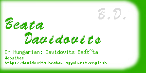 beata davidovits business card